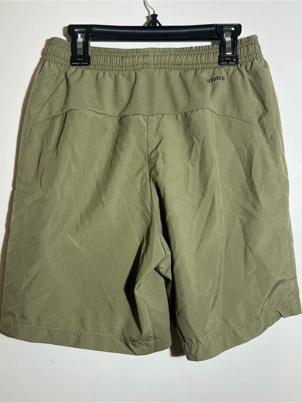 Adidas Olive Athletic Short Zip-Pockets